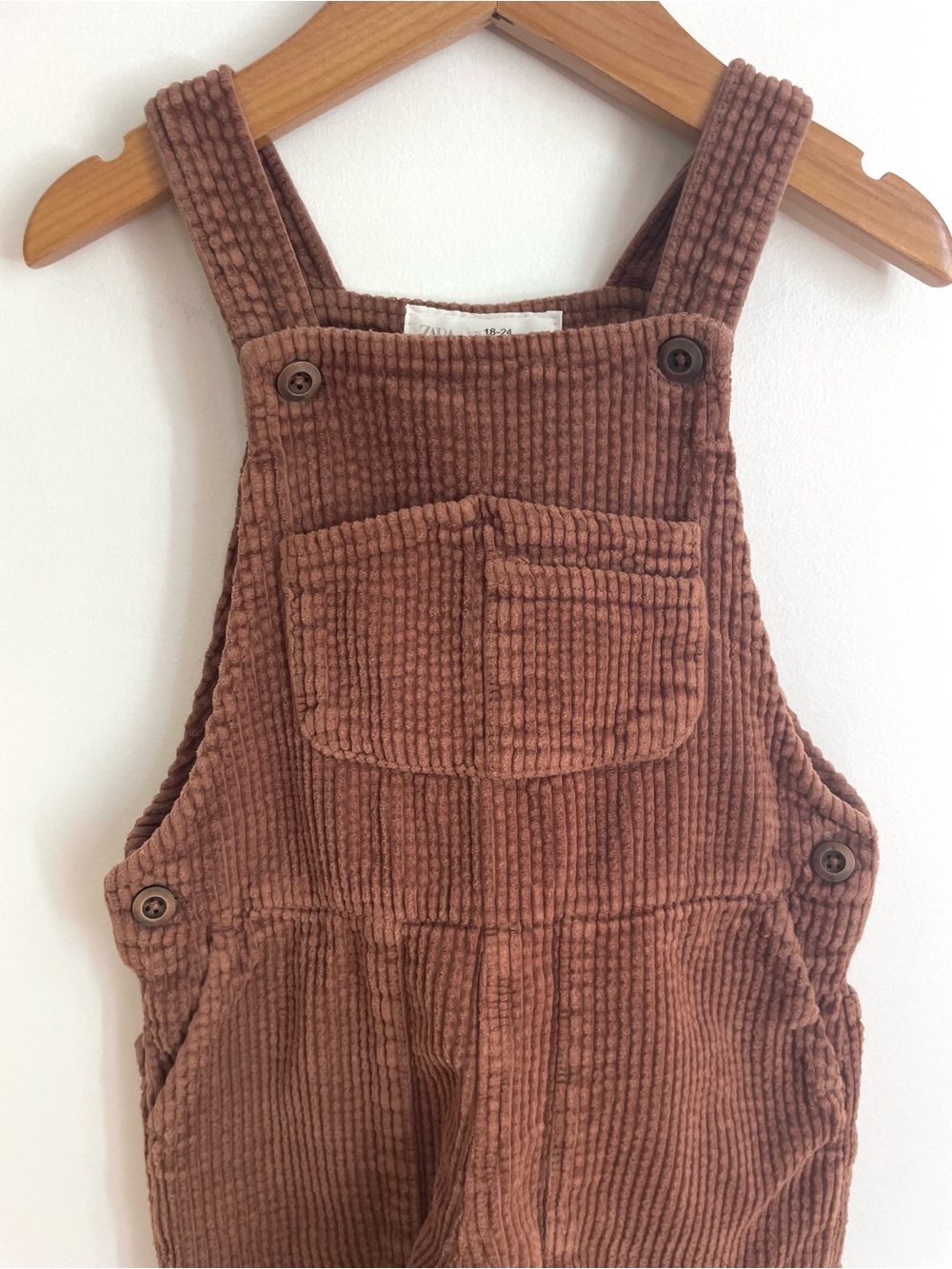 Zara Corduroy Overalls, Nutmeg Brown, Thick Rich Wale, Unisex, 100% Cotton